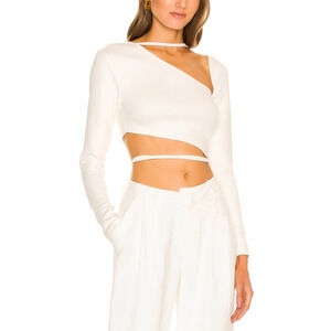 Atoir 'Promise Me' White Ponte Crop Top Size S